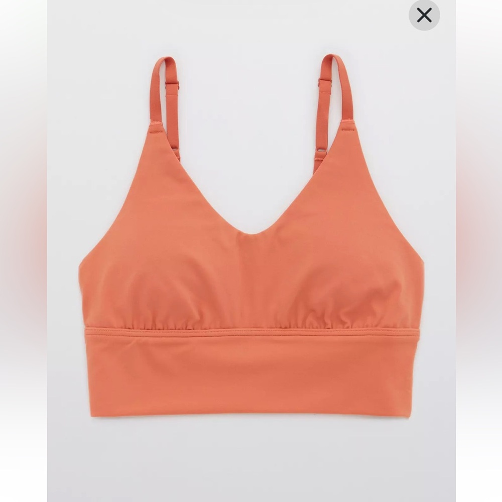 OFFLINE by Aerie Rusty Peach Real Me Lace Up Back Sports Bra - Picture 4 of 10